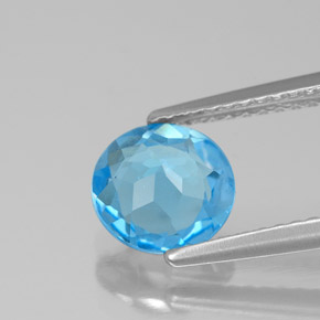 Topaze bleue naturelle coupe roude, 1,58 ct, VS