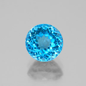 Topaze bleue naturelle coupe roude, 1,94 ct, VS
