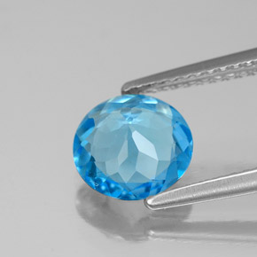 Topaze bleue naturelle coupe roude, 1,68 ct, VS