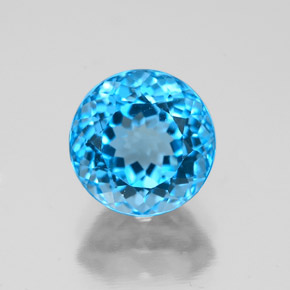 Topaze bleue naturelle coupe roude, 2,78 ct, VVS