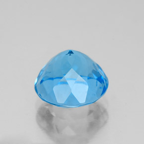 Topaze bleue naturelle coupe roude, 2,85 ct, VS