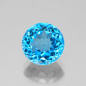 Topaze bleue naturelle coupe roude, 2,63 ct, VS