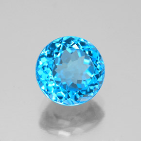 Topaze bleue naturelle coupe roude, 2,63 ct, VS