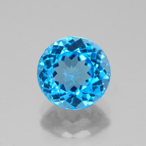 Topaze bleue naturelle coupe roude, 2,53 ct, VS