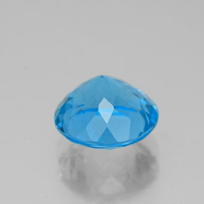 Topaze bleue naturelle coupe roude, 2,53 ct, VS