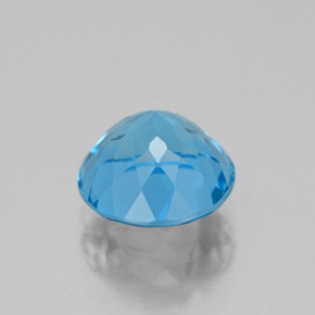 Topaze bleue naturelle coupe roude, 2,56 ct, VVS-VS