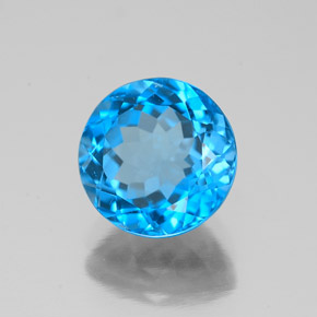 Topaze bleue naturelle coupe roude, 2,67 ct, VS