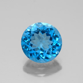 Topaze bleue naturelle coupe roude, 2,26 ct, VS