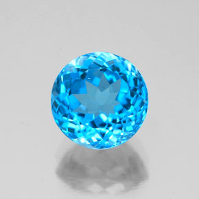 Topaze bleue naturelle coupe roude, 2,51 ct, VVS-VS