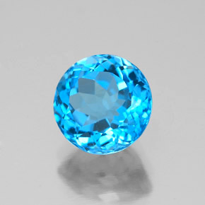 Topaze bleue naturelle coupe roude, 2,51 ct, VVS-VS