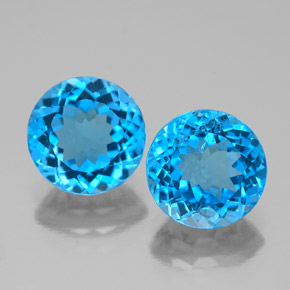 Achetez naturel ct bleu suisse topaze gems, coupe roude, en provenance brésil chez gemselect. en stock, livraison internationale!