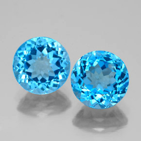 Achetez naturel ct bleu suisse topaze gems, coupe roude, en provenance brésil chez gemselect. en stock, livraison internationale!