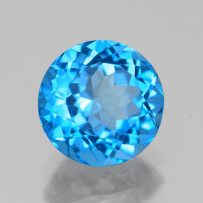Topaze bleue naturelle coupe roude, 2,32 ct, VS