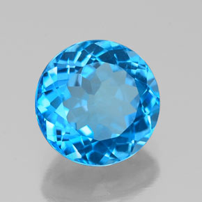 Topaze bleue naturelle coupe roude, 2,47 ct, VS