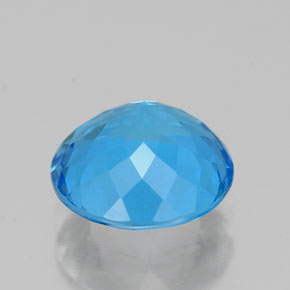 Topaze bleue naturelle coupe roude, 2,47 ct, VS