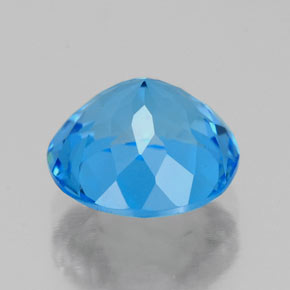 Topaze bleue naturelle coupe roude, 2,62 ct, VS