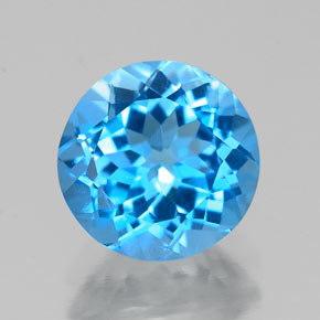 Topaze bleue naturelle coupe roude, 2,23 ct, VS