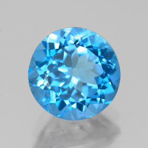 Topaze bleue naturelle coupe roude, 2,23 ct, VS