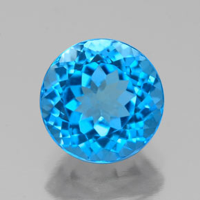 Topaze bleue naturelle coupe roude, 2,44 ct, VVS