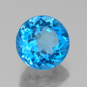 Topaze bleue naturelle coupe roude, 2,44 ct, VVS
