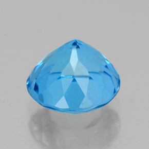 Topaze bleue naturelle coupe roude, 2,54 ct, VS