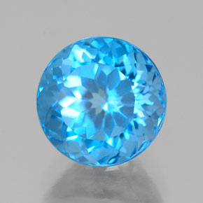 Topaze bleue naturelle coupe roude, 2,76 ct, VS
