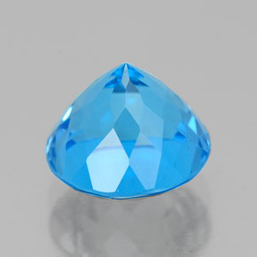 Topaze bleue naturelle coupe roude, 2,76 ct, VS