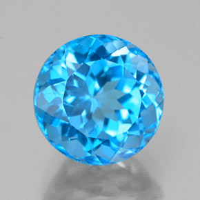 Topaze bleue naturelle coupe roude, 2,88 ct, VVS