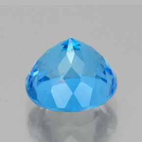 Topaze bleue naturelle coupe roude, 2,88 ct, VVS