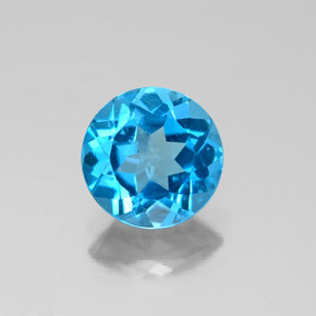 Topaze bleue naturelle coupe roude, 2,08 ct, VS-SI