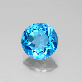 Topaze bleue naturelle coupe roude, 2,08 ct, VS-SI