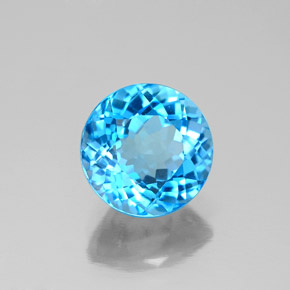 Topaze bleue naturelle coupe roude, 2,39 ct, VS