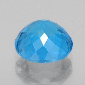 Topaze bleue naturelle coupe roude, 2,55 ct, VS