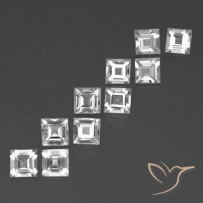 Shop natural 8.46ct Blanc clair Topaze gems, Carré, from Brésil at GemSelect. In stock, global shipping!