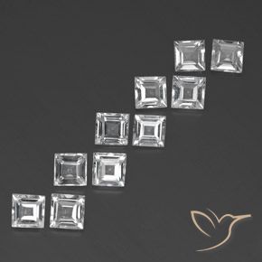 Shop natural 7.59ct Blanc clair Topaze gems, Carré, from Brésil at GemSelect. In stock, global shipping!