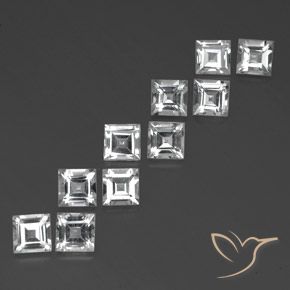 Shop natural 8.05ct Blanc clair Topaze gems, Carré, from Brésil at GemSelect. In stock, global shipping!