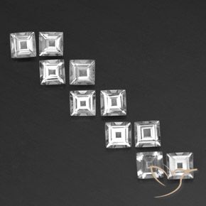 3.81ctw Naturel Blanc Topaze, Carré, VVS-VS