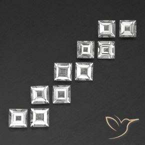 Shop natural 3.78ct Blanc clair Topaze gems, Carré, from Brésil at GemSelect. In stock, global shipping!