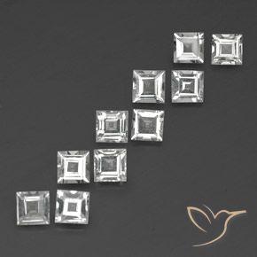 Shop natural 4.12ct Blanc clair Topaze gems, Carré, from Brésil at GemSelect. In stock, global shipping!