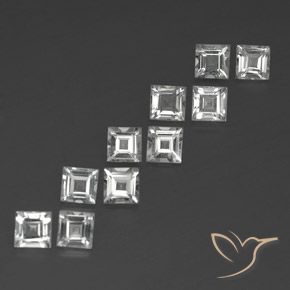 Shop natural 4.17ct Blanc clair Topaze gems, Carré, from Brésil at GemSelect. In stock, global shipping!