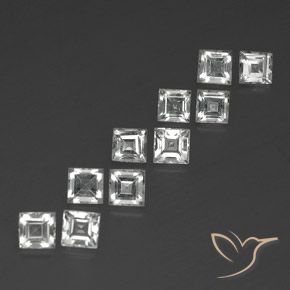 Shop natural 4.22ct Blanc clair Topaze gems, Carré, from Brésil at GemSelect. In stock, global shipping!