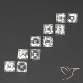 Shop natural 5.05ct Blanc clair Topaze gems, Carré, from Brésil at GemSelect. In stock, global shipping!
