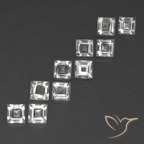Shop natural 4.57ct Blanc clair Topaze gems, Carré, from Brésil at GemSelect. In stock, global shipping!