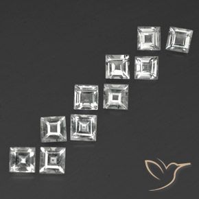 Shop natural 4.26ct Blanc clair Topaze gems, Carré, from Brésil at GemSelect. In stock, global shipping!