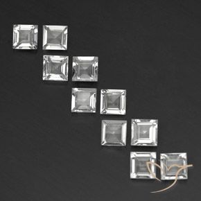 3.87ctw Naturel Blanc Topaze, Carré, VVS-VS