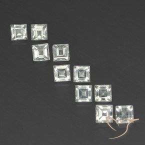 4.88ctw Naturel Blanc chaud Topaze, Carré, VVS-VS