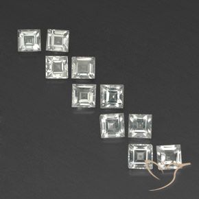 3.91ctw Naturel Blanc chaud Topaze, Carré, VVS-VS