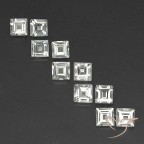 3.86ctw Naturel Blanc chaud Topaze, Carré, VVS-VS