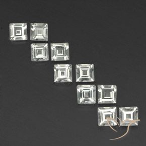 3.86ctw Naturel Blanc chaud Topaze, Carré, VVS-VS