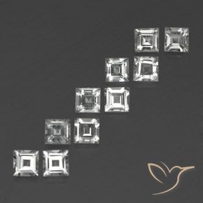 Shop natural 4.12ct Blanc clair Topaze gems, Carré, from Brésil at GemSelect. In stock, global shipping!